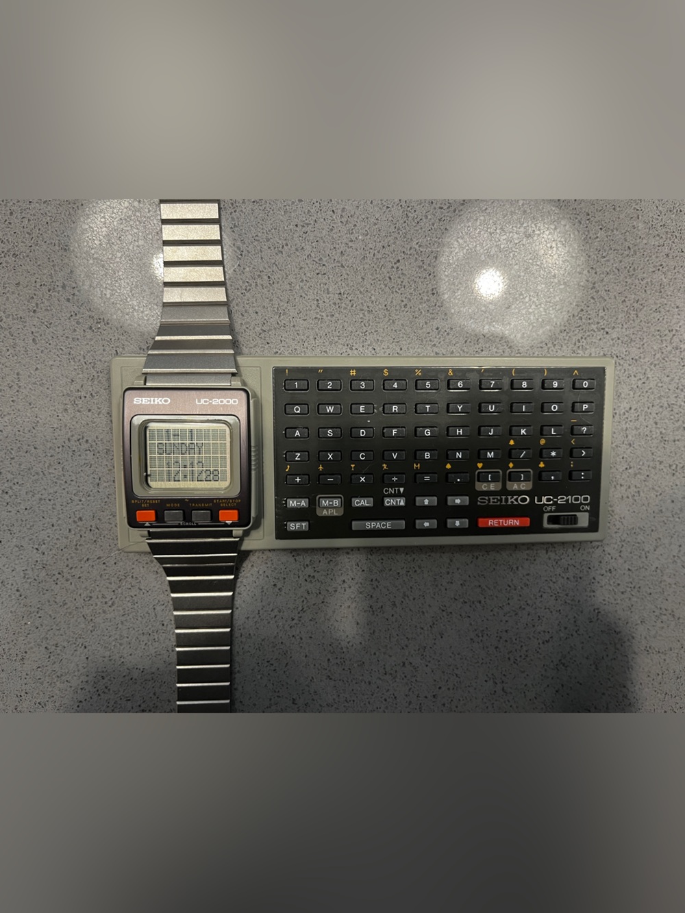 Seiko UC-2100 Silver Wrist Computer with Gray Keyboard